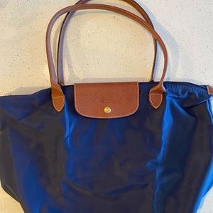 Large Navy Le Pliage Tote